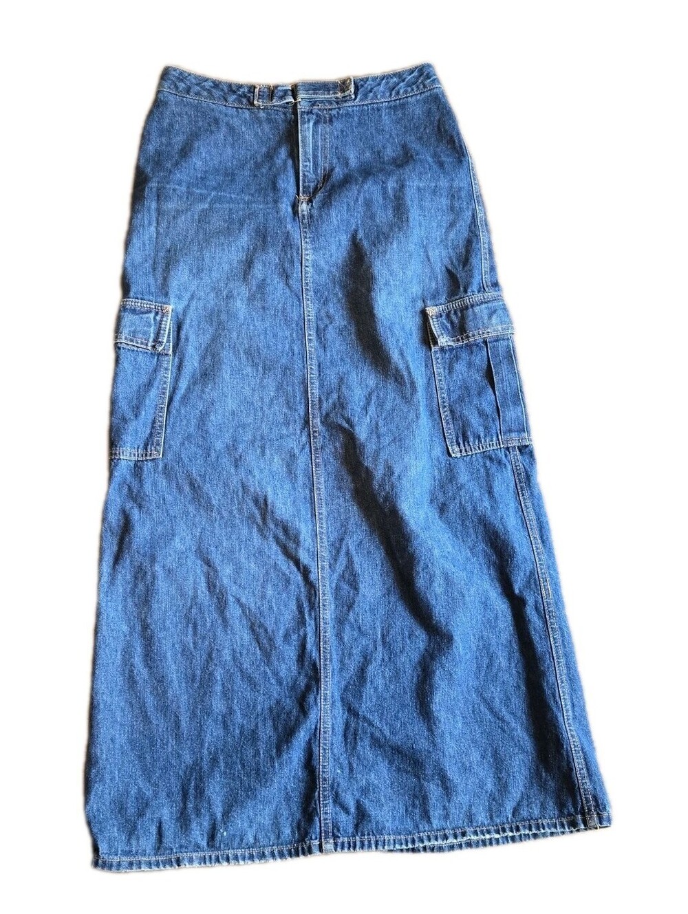 Vintage 90s Z Cavaricci Denim Jean Maxi Cargo Skirt 29" waistWomens Y2k USA